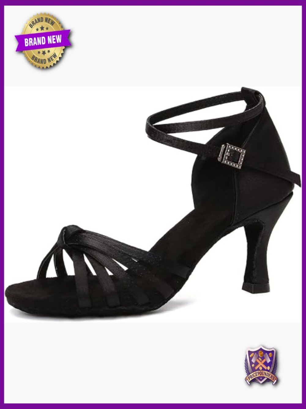 Satin Latin Dance Shoes Women's Ballroom Salsa Practice Performance Heels